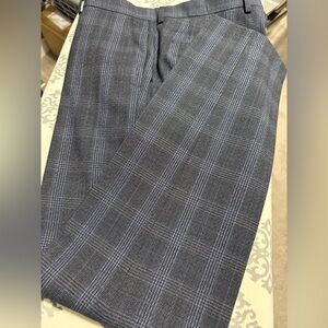 Hugo Boss Blue and Gray Checkered Dress Pants